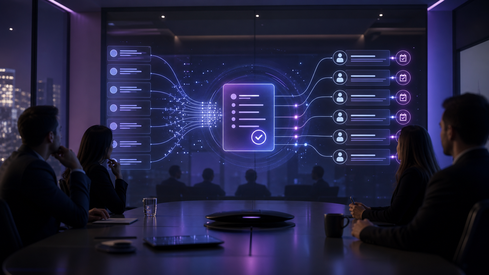 Illustration éditoriale de l'article Agents IA pour comptes rendus et décisions